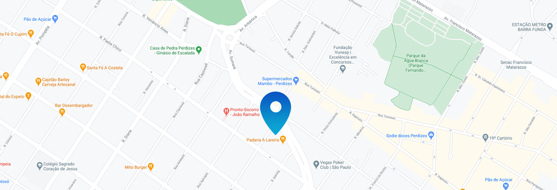Mapa da localização do consultório Perdizes